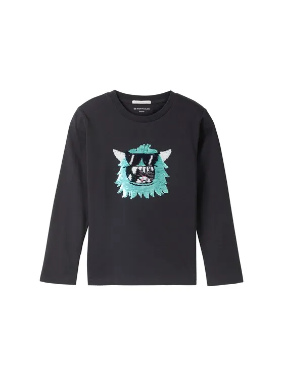 Langarmshirt mit Wendepailletten