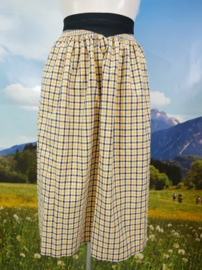 Mittellange Dirndlschürze Baumwolle gelb mit Karos Dirndl Schürze TS2147