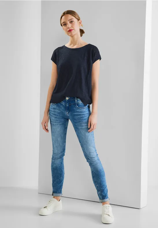 Street One Shirt mit Spitzeneinsatz 